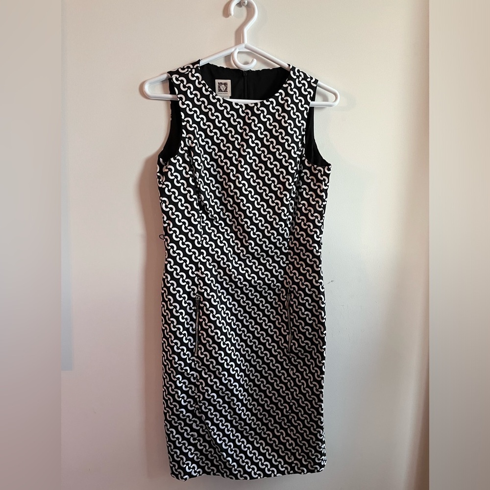 Anne Klein A-line Chain Print Pattern Sleeveless Dress